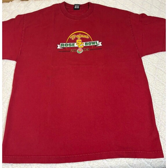 Vintage 2009 Rose Bowl USC Trojans NCAA Football New Years Day Tee Size L - Picture 3 of 12